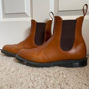 Brown leather Chelsea boots by Dr. Martens
